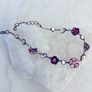 Crystal flower bracelet. Unique from market in St Martin.